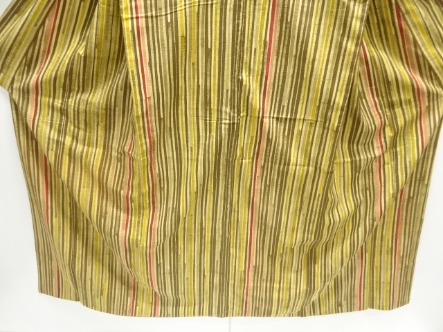 アンティーク 縞模様手織り紬着物